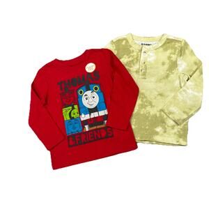 Lot of 2 Baby boy 18M - 2T Thomas and friends tie dye long sleeve tee T-Shirt